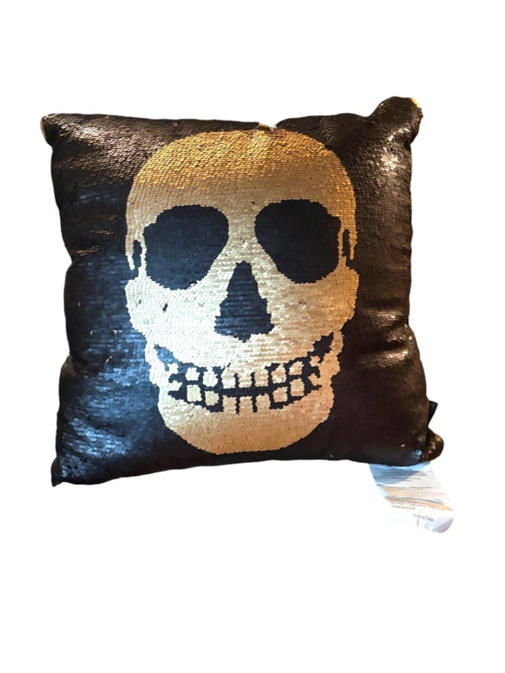 HALLOWEEN➕Sequin Skull Pillow
